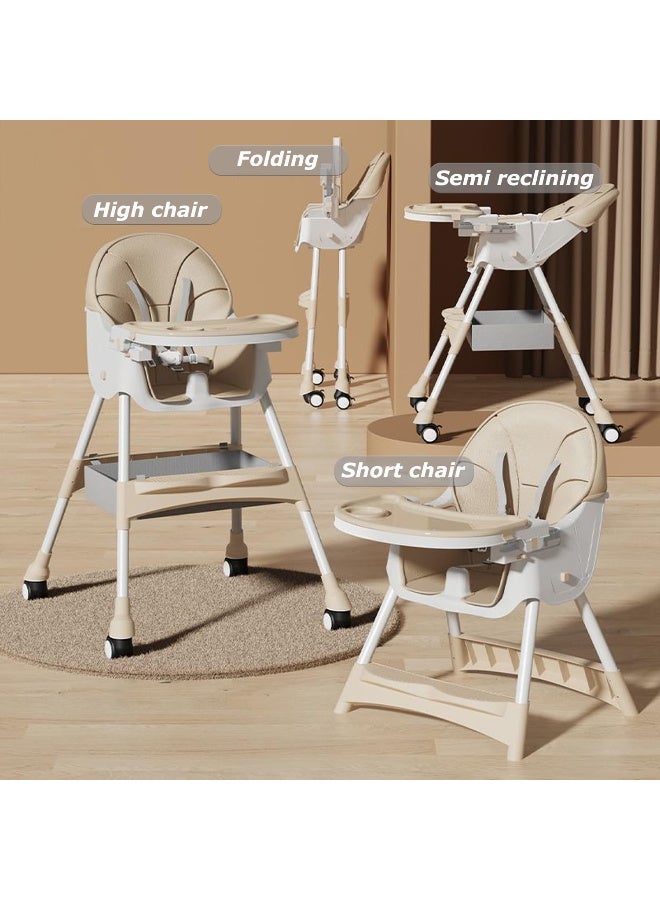 HI-FINE High Chair Baby Feeding,4 in 1 high Chairs for Baby and Toddlers,High Chair baby Feeding,Travel Foldable High ChAir with Foot Rest,Baby Eating Chair,Adjustable Height & Recline - Image 4