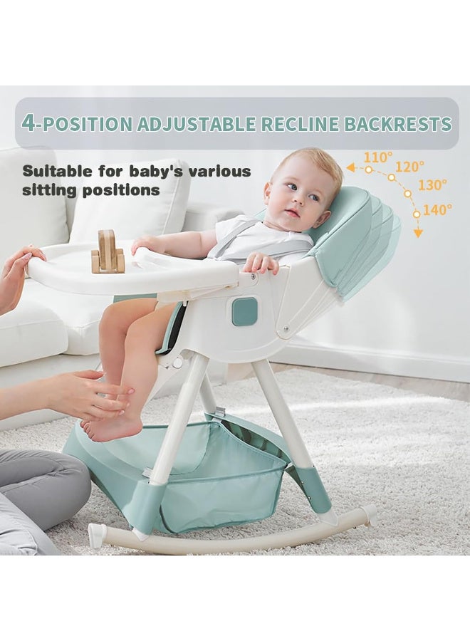 HI-FINE High Chair Baby Feeding,4 in 1 high Chairs for Baby and Toddlers,High Chair baby Feeding,Travel Foldable High ChAir with Foot Rest,Baby Eating Chair,Adjustable Height & Recline - Image 3