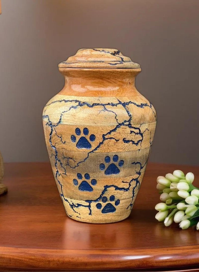 GGOOT Wooden Urn for Dog Wooden Pet urn Cremation Urn for pet Urns for Dogs Ashes Wooden Pet Urn Box Small Wooden urn (Small (65 LBS), Pawprints of Love Urn) - Image 3