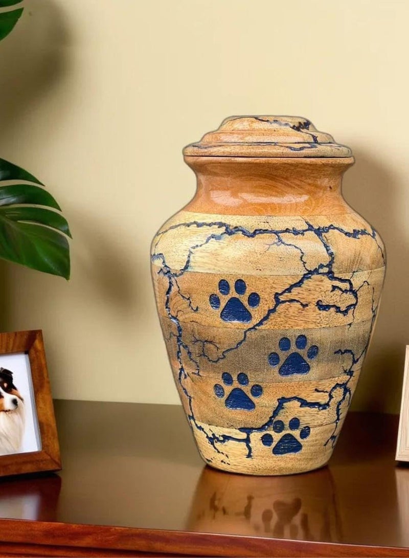 GGOOT Wooden Urn for Dog Wooden Pet urn Cremation Urn for pet Urns for Dogs Ashes Wooden Pet Urn Box Small Wooden urn (Small (65 LBS), Pawprints of Love Urn) - Image 5