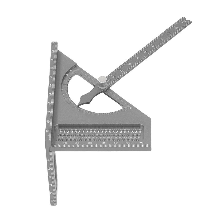 مسطرة زاوية مرنة قابلة للتعديل باللون الرمادي الفضي أداة قياس مترية دقيقة للنجارة وأعمال الخشب - Image 3