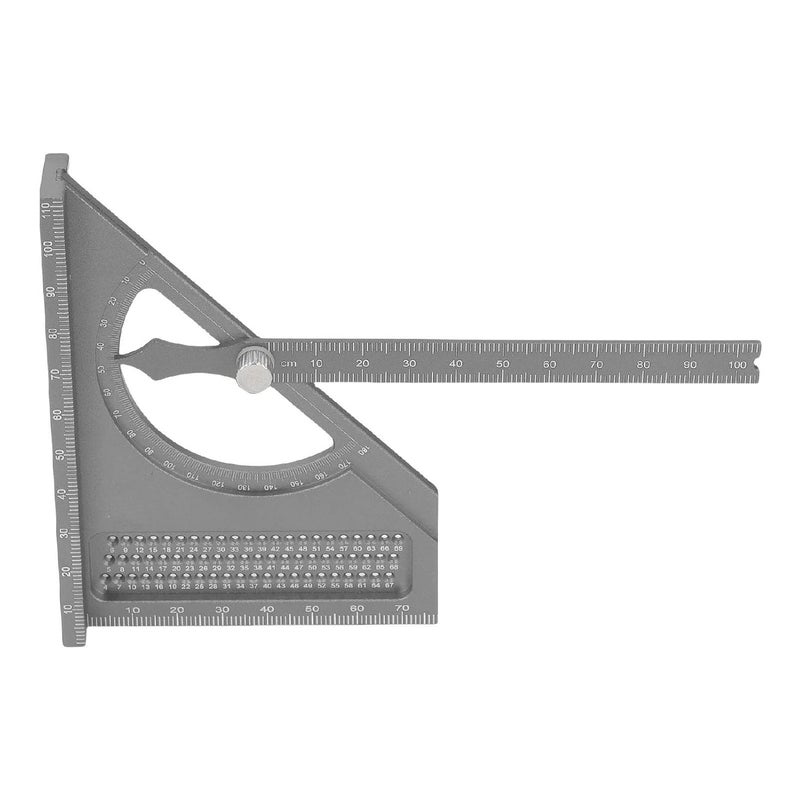 مسطرة زاوية مرنة قابلة للتعديل باللون الرمادي الفضي أداة قياس مترية دقيقة للنجارة وأعمال الخشب - Image 4