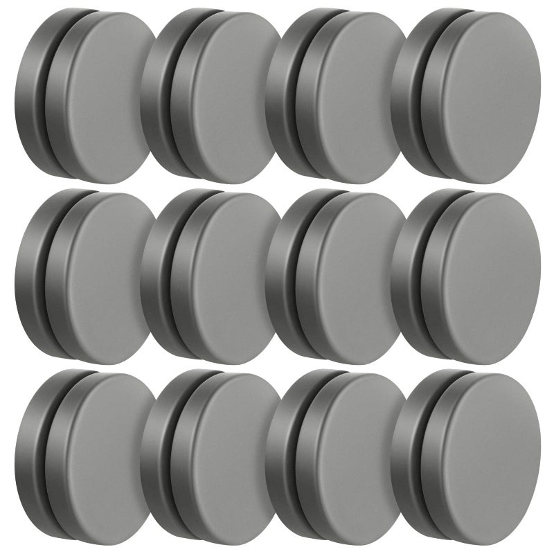 Jetec Jetec 12 Pairs Shower Curtain Weights Waterproof Magnetic Drapery Weights Prevent Curtain Liner from Blowing Around Bottom Round No Sew Tablecloth Magnets for Bathroom Tablecloth Drapery Flag Gray 