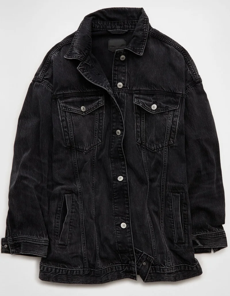 امريكان ايجل جاكيت دنيم فضفاض بقصة بوي فريند