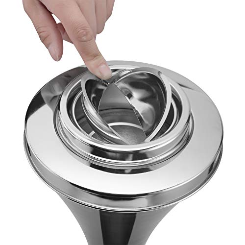 Anfrere 2 Pack Standing Outdoor Ashtray for Home Patio, Windproof Large & Tall Outside Ashtrays for Cigarette Butt Holder Receptacle Disposal, Black Smokers Cigar Ash Tray Container with Lid, C21BK - Image 4