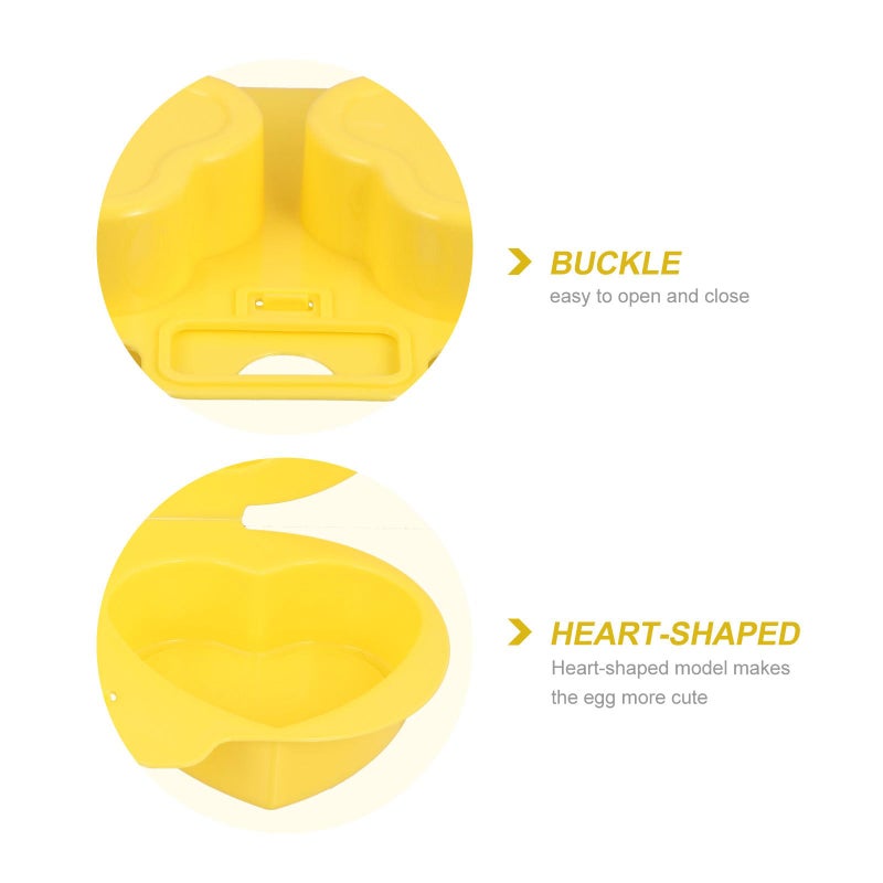 Microwave Egg Poacher Set 3Pcs Heart Flower Shape Kitchen Cooking Mold - Image 4