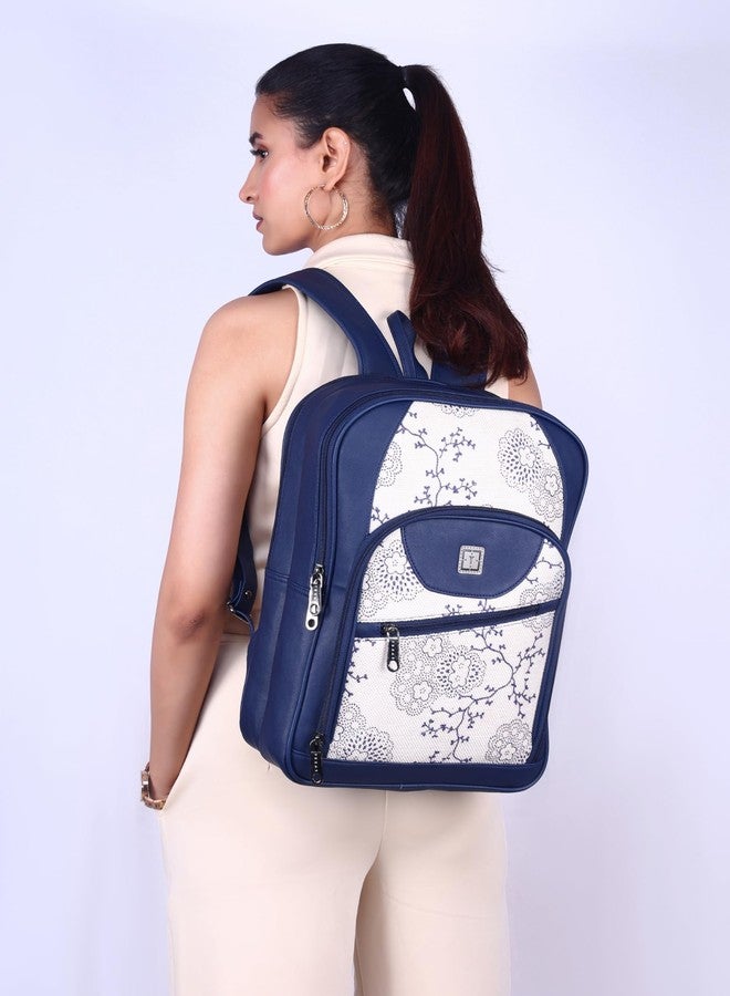 TEXAS Aura Premium Designer Jute Laptop Backpack | Fits 15.6-Inch Laptop, 14L Capacity | Unisex Office, Travel, School Bag (Floral Aura) - Image 3