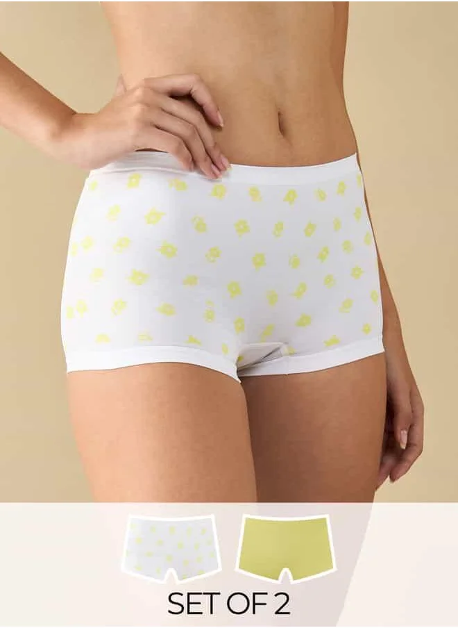 فاف Set of 2 - Boyshort Briefs with Elasticated Waistband