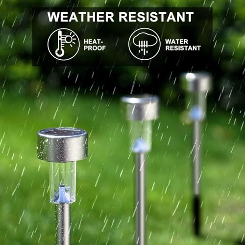 Dream Master Solar Lights Outdoor Waterproof, Stainless Steel LED Landscape Lighting, Solar Garden Lights, Outdoor Christmas Decorations for Yard, Pathway, Walkway, Patio, Lawn - 12 Pack (Multicolor) - Image 5