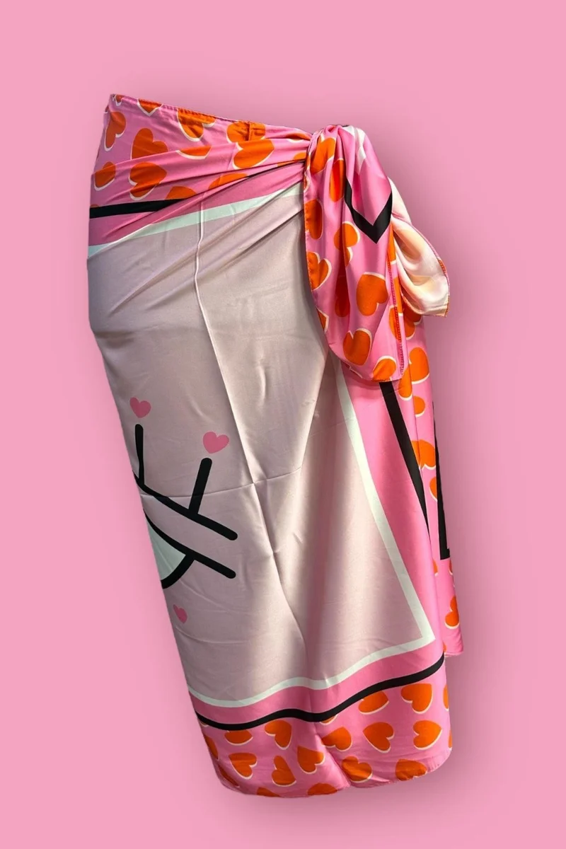 Bahels Special Design Pink Eye Pattern See Through Pareo 95*145 cm