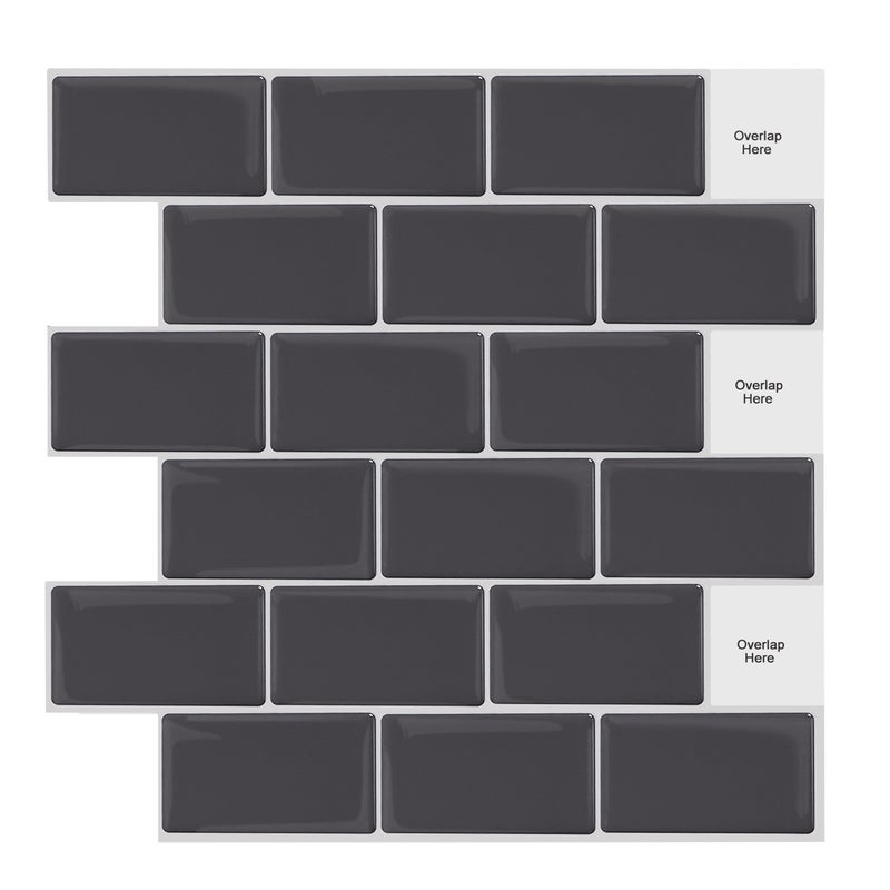 Simple Modern 3D Small Black Brick Self-Adhesive Three-Dimensional Wall Stickers Kitchen Bathroom Anti-Oil Drip Glue Brick Pattern Wall Stickers - Image 1