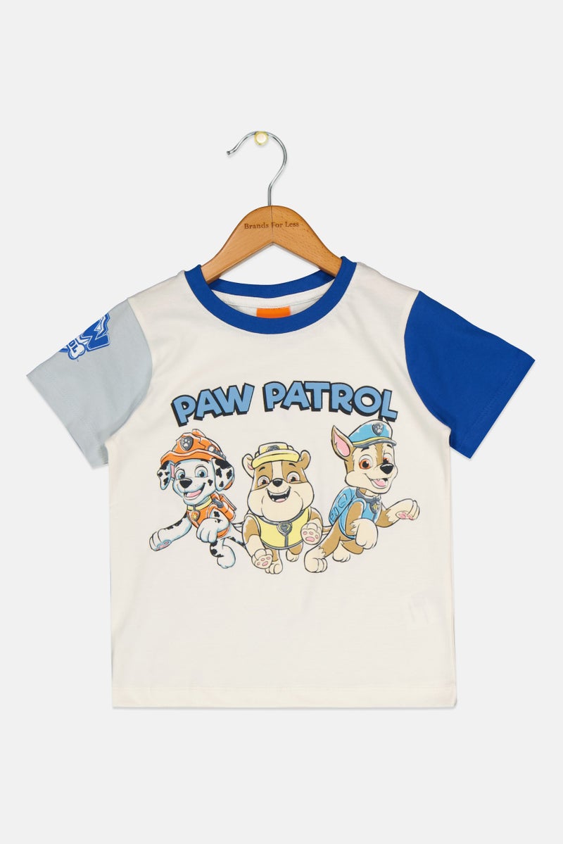 nickelodeon Kids Boy Paw Patrol Short Sleeves T-Shirt, Off White - Image 1