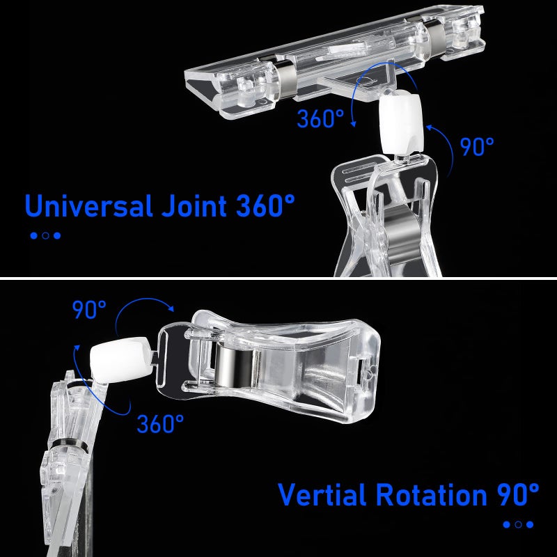 Epakh إيباخ 20 قطعة مشابك علامات دوارة لحامل الأسعار مشبك علامة دوار للحواجز أو الأنابيب مع 20 قطعة أكمام كرتونية صلبة واقي بطاقة PVC للرفوف متجر سوبرماركت (نمط مشبك الإبهام) - Image 3