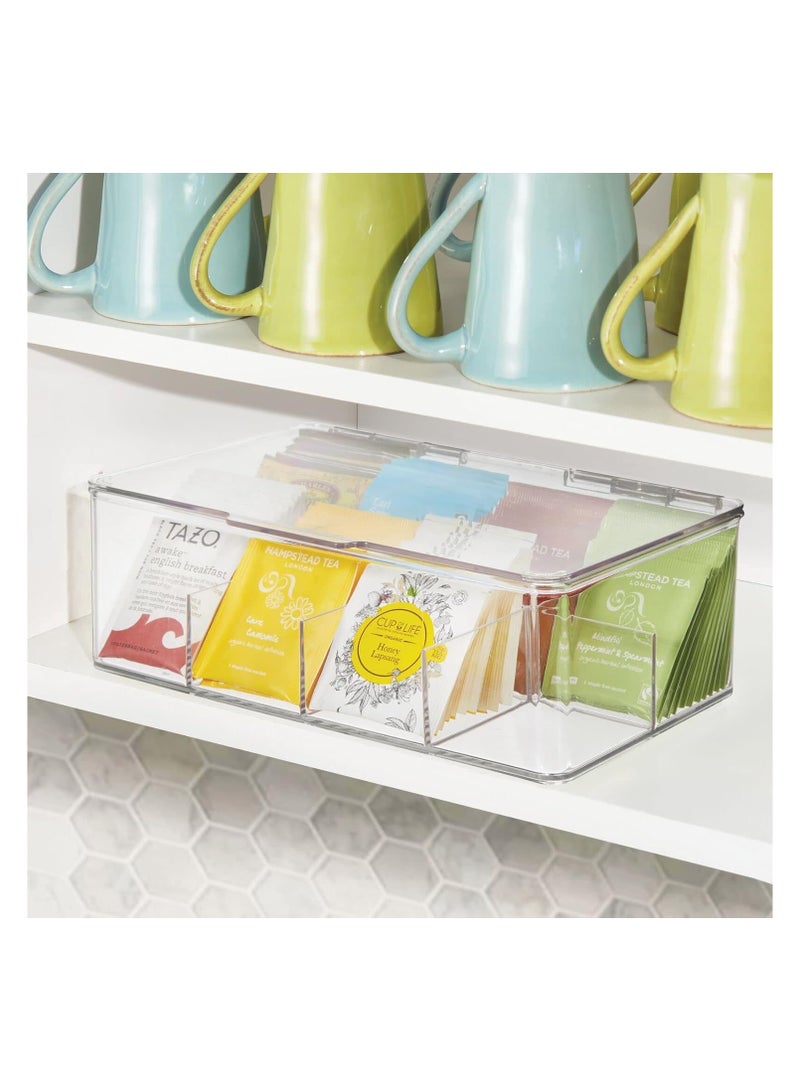 Easy Select Tea Chest Box - 1PC Tea Storage Box with 8 Compartments Holds up to 100 Tea Bags Each -Tea Organiser - Tea Bag Storage Box - Clear - Image 5