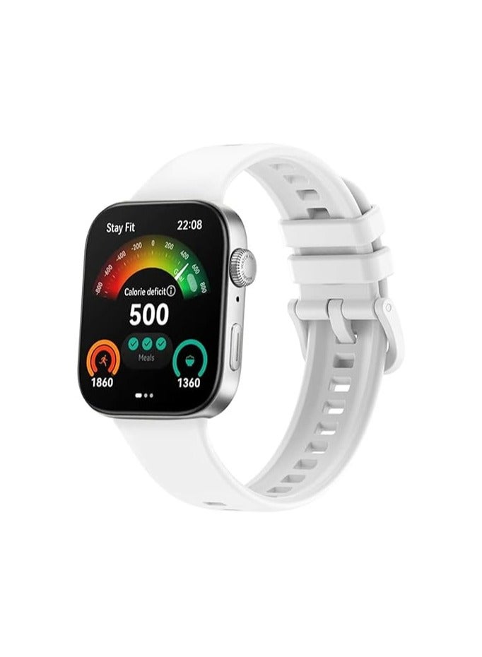 أساور لساعة هواوي فيت 3، حزام بديل من الفولاذ المقاوم للصدأ المغناطيسي مع إغلاق مغناطيسي لساعة هواوي فيت 3 للرجال والنساء، (أبيض) - Image 1