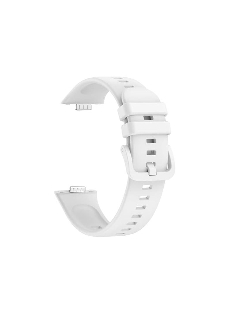 أساور لساعة هواوي فيت 3، حزام بديل من الفولاذ المقاوم للصدأ المغناطيسي مع إغلاق مغناطيسي لساعة هواوي فيت 3 للرجال والنساء، (أبيض) - Image 2