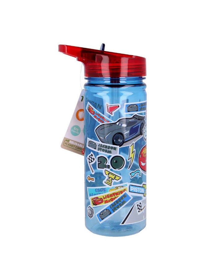 STOR Cars Sticker Bottle Eco Zen 580ml Multicolour Water Bottle Drinking Bottle Hydration Bottle Tumbler Flask Portable Glass Travel Mug  - Image 3