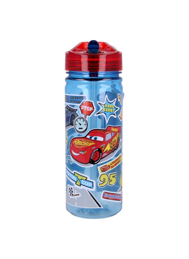 STOR Cars Sticker Bottle Eco Zen 580ml Multicolour Water Bottle Drinking Bottle Hydration Bottle Tumbler Flask Portable Glass Travel Mug  - Image 1