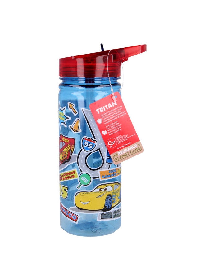 STOR Cars Sticker Bottle Eco Zen 580ml Multicolour Water Bottle Drinking Bottle Hydration Bottle Tumbler Flask Portable Glass Travel Mug  - Image 2