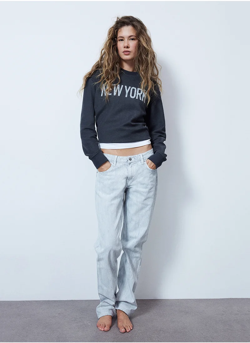 اتش اند ام Oversized Motif-Front Sweatshirt