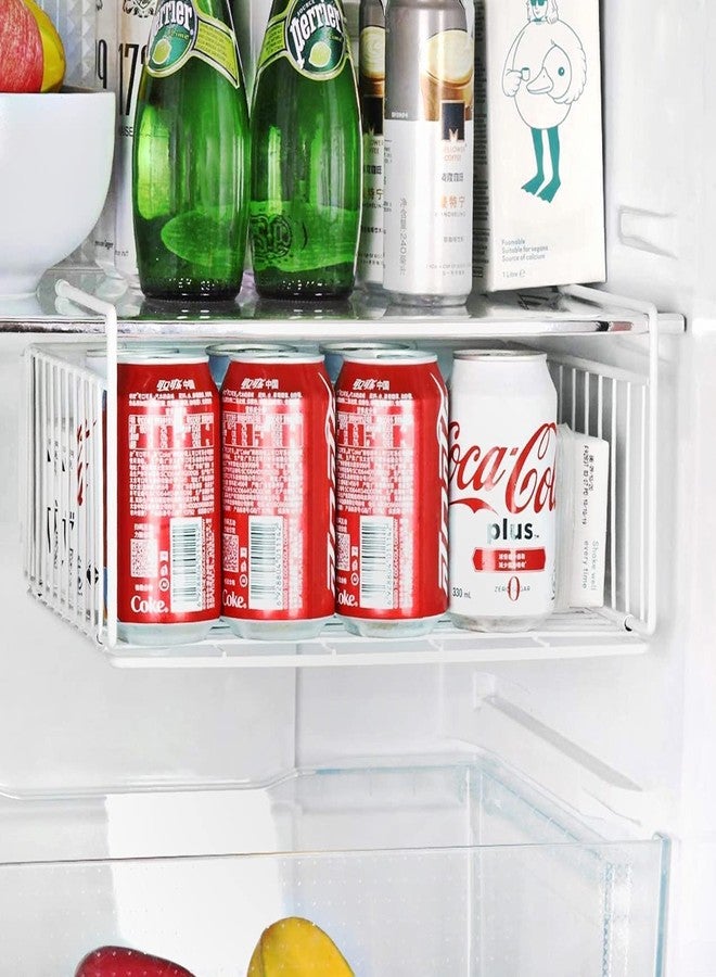 SUFAUY 2-Pack Under Cabinet Shelf Basket Organizer, Metal Wire Rack Hanging Storage Baskets Holds up to 22lbs for Kitchen Pantry or Refrigerator, White - Image 3