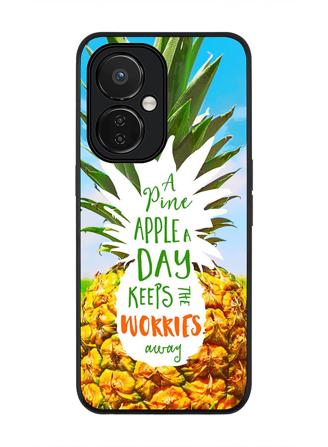 Stylizedd Rugged Black edge case for Nord CE 3 Lite Slim fit Soft Case Flexible Rubber Edges Anti Drop TPU Gel Thin Cover - Pineapple A Day - Image 1