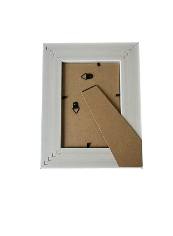 Wood Grain White 6 Inch Resin Retro Picture Frame Tabletop Or Wall Display - Image 2