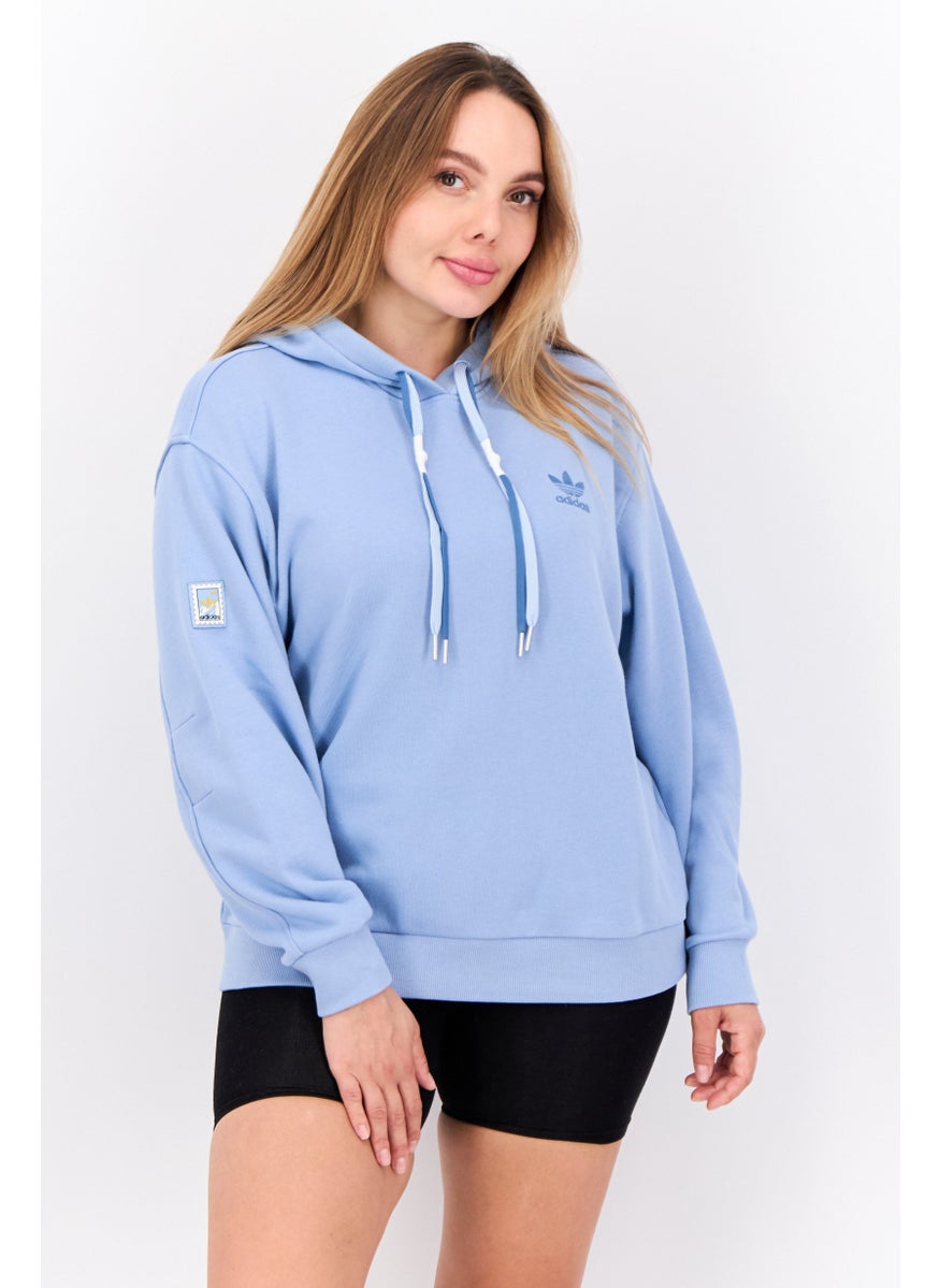 adidas Originals Women Sportswear Fit Long Sleeve Outdoor Hoodies ,Light Blue  - Image 1
