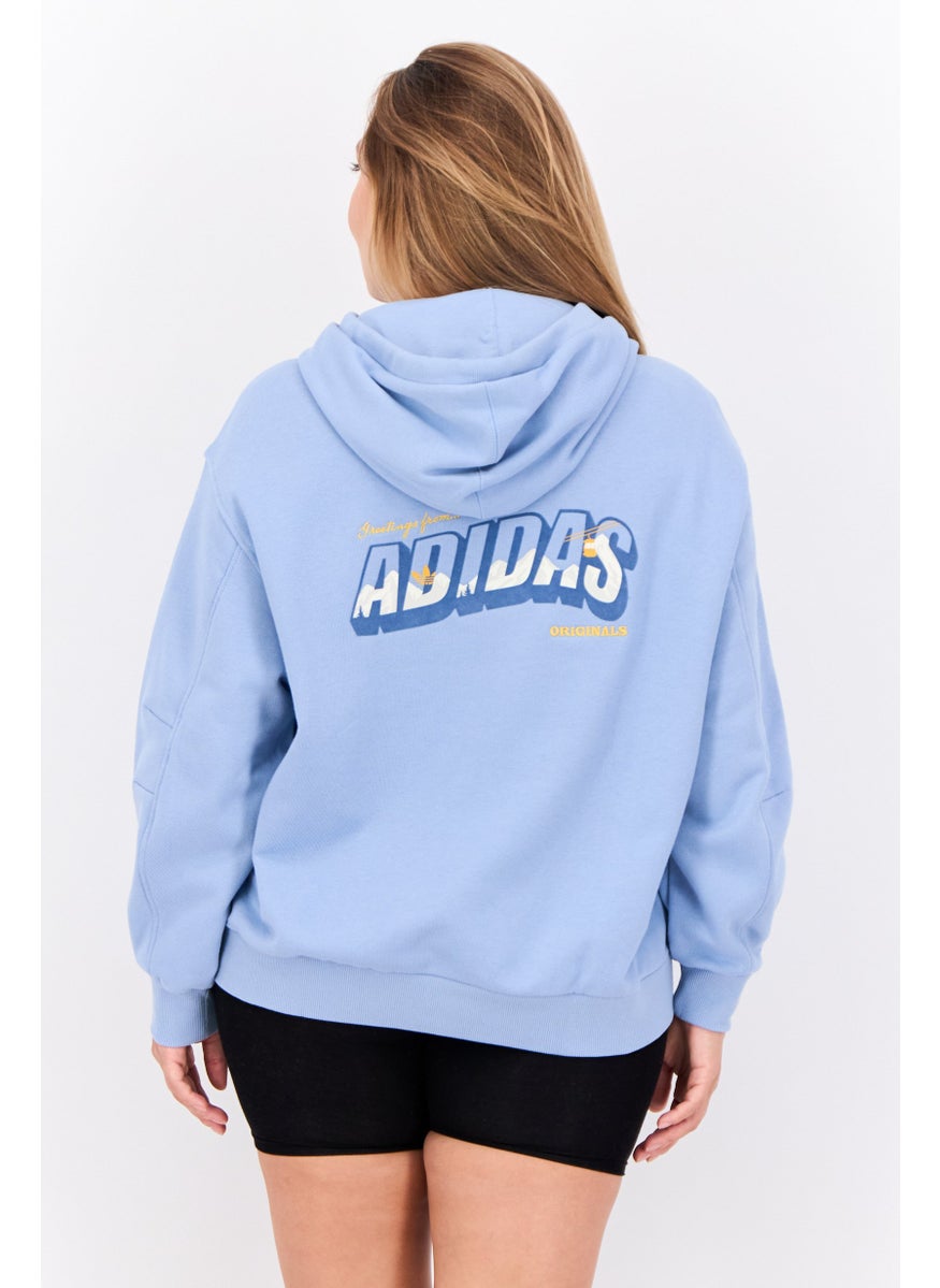 adidas Originals Women Sportswear Fit Long Sleeve Outdoor Hoodies ,Light Blue  - Image 3