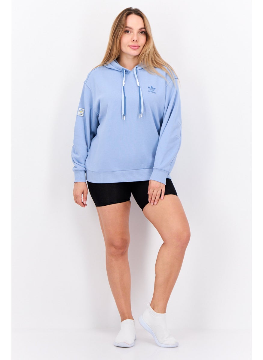 adidas Originals Women Sportswear Fit Long Sleeve Outdoor Hoodies ,Light Blue  - Image 4
