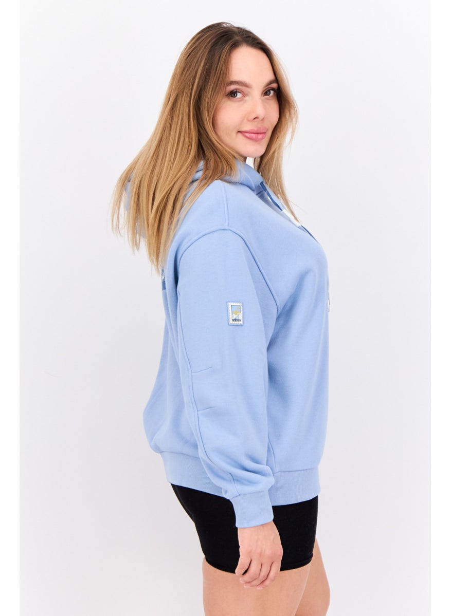 adidas Originals Women Sportswear Fit Long Sleeve Outdoor Hoodies ,Light Blue  - Image 2