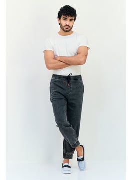 SELECTED Men Loose Fit Washed Jogger Denim, Mid Grey  - Image 4