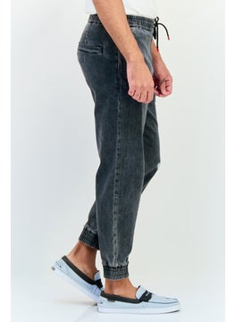 SELECTED Men Loose Fit Washed Jogger Denim, Mid Grey  - Image 3
