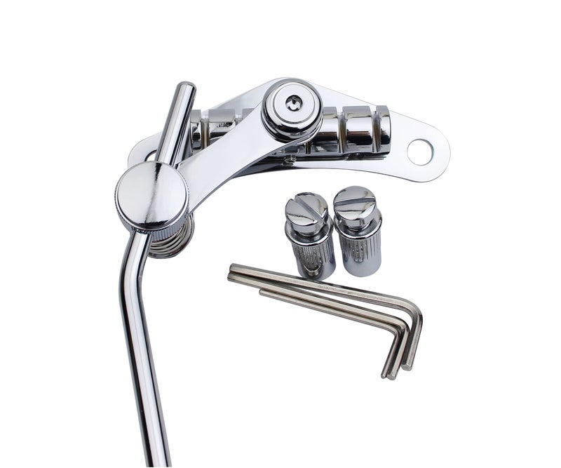 Guyker Guitar Bridge Stop Bar Tailpiece Tremolo TM85 and GM005 Tune-O-Matic Roller Saddle Bridge Combo Replacement Part Compatible with Les Paul LP SG 6 String Electric Guitars, Chrome - Image 4