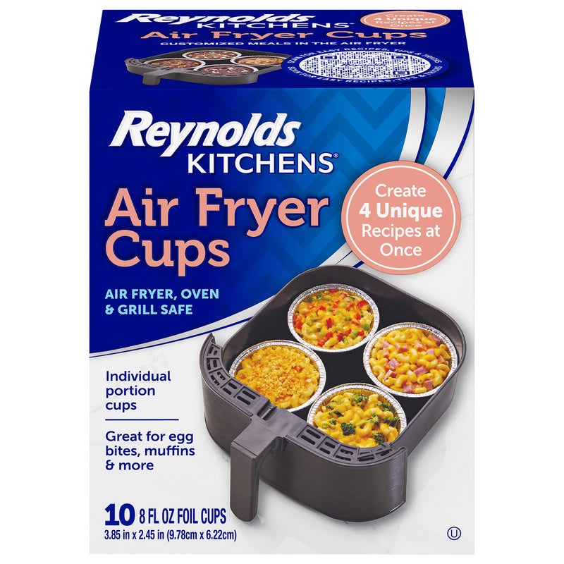 Reynolds أكواب قلاية الهواء من رينولدز كيتشنز، لطهي الطعام الفردي بسهولة وطعام غير تقليدي، رائعة لتحضير الوجبات وللأشخاص ذوي الأذواق الصعبة، آمنة للاستخدام في الفرن والشواية، عبوة 10، 8 أونصة سائلة. - Image 1