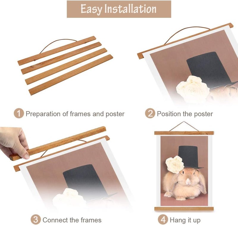 كلاراكو إطار ملصق مغناطيسي، إطار خشبي للصور مقاس 20 بوصة، حامل ملصقات للصور المطبوعة، خرائط، أعمال فنية على القماش، مخطوطات، معلق على الحائط - Image 2