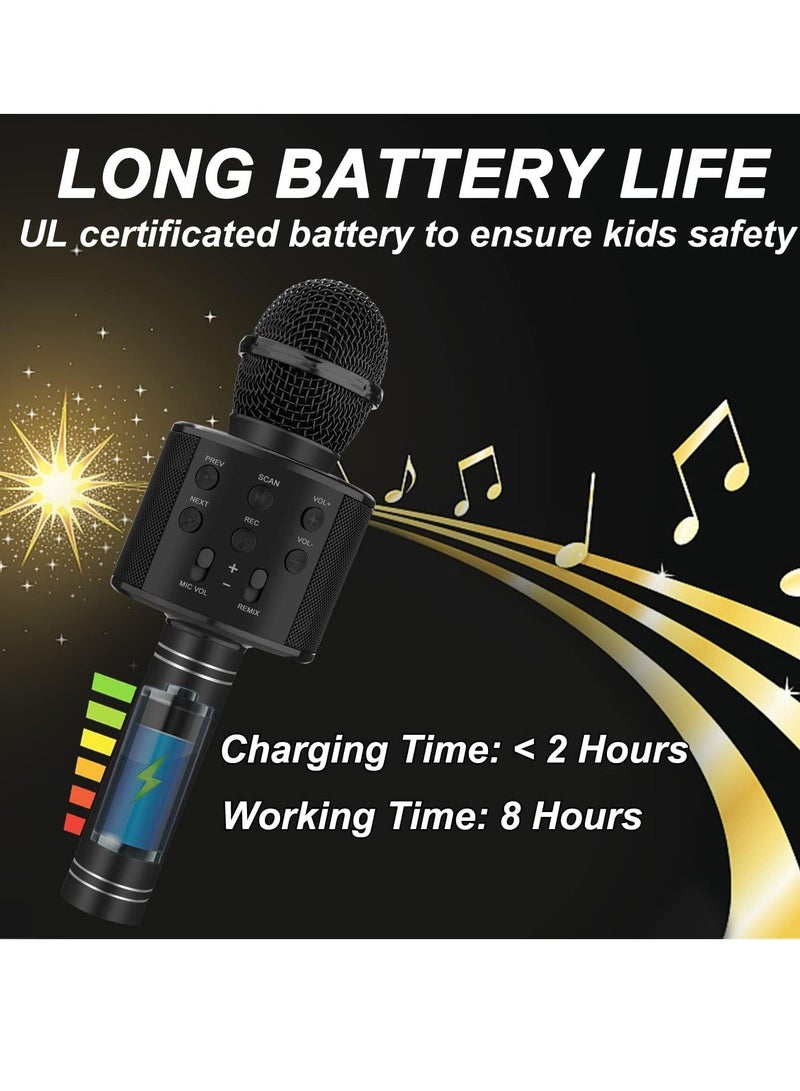 Girl Toys Microphone for Kids,4 5 Year Old Girl Birthday Gifts-6 7 8 9 10 Year Old Girl Gifts Ideas,Girls Toys Age 6-8,Girl Toys Age 6-7,Girls Toys 8-10 Years Old, Bluetooth (Black) - Image 5