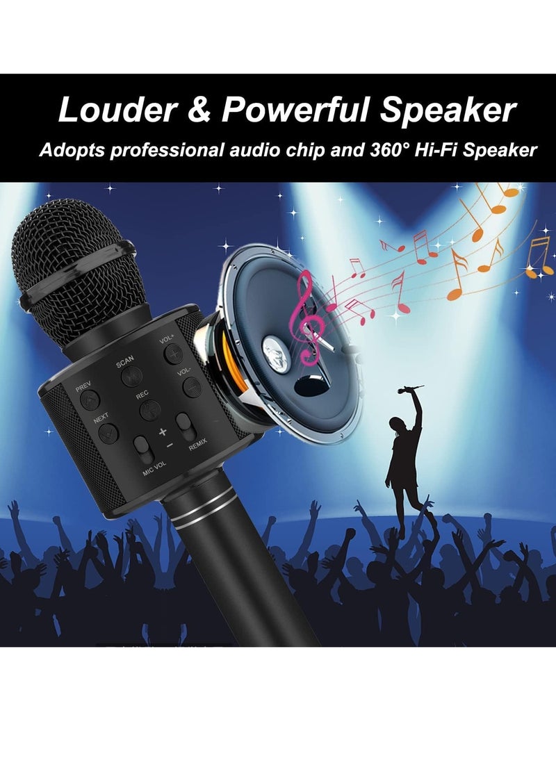 Girl Toys Microphone for Kids,4 5 Year Old Girl Birthday Gifts-6 7 8 9 10 Year Old Girl Gifts Ideas,Girls Toys Age 6-8,Girl Toys Age 6-7,Girls Toys 8-10 Years Old, Bluetooth (Black) - Image 4