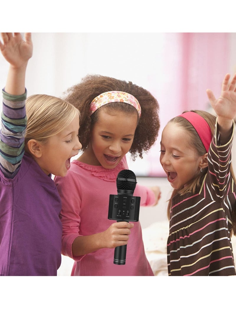 Girl Toys Microphone for Kids,4 5 Year Old Girl Birthday Gifts-6 7 8 9 10 Year Old Girl Gifts Ideas,Girls Toys Age 6-8,Girl Toys Age 6-7,Girls Toys 8-10 Years Old, Bluetooth (Black) - Image 2