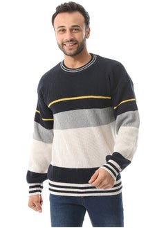 Andora Knitted Slip On Pullover_ Beige , Grey & Navy Blue  - Image 4
