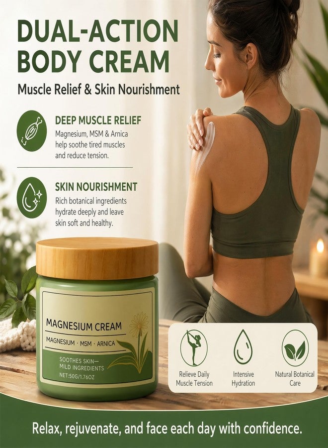 CHAOGKM Total Relief Magnesium Cream，Total Relief Soothing Nerve Magnesium Cream with MSM & Arnica，Nerve & Skin Soothing, Deeply Relaxes Muscles & Nourishes the Skin, Daily Skincare & Relaxation - Image 2