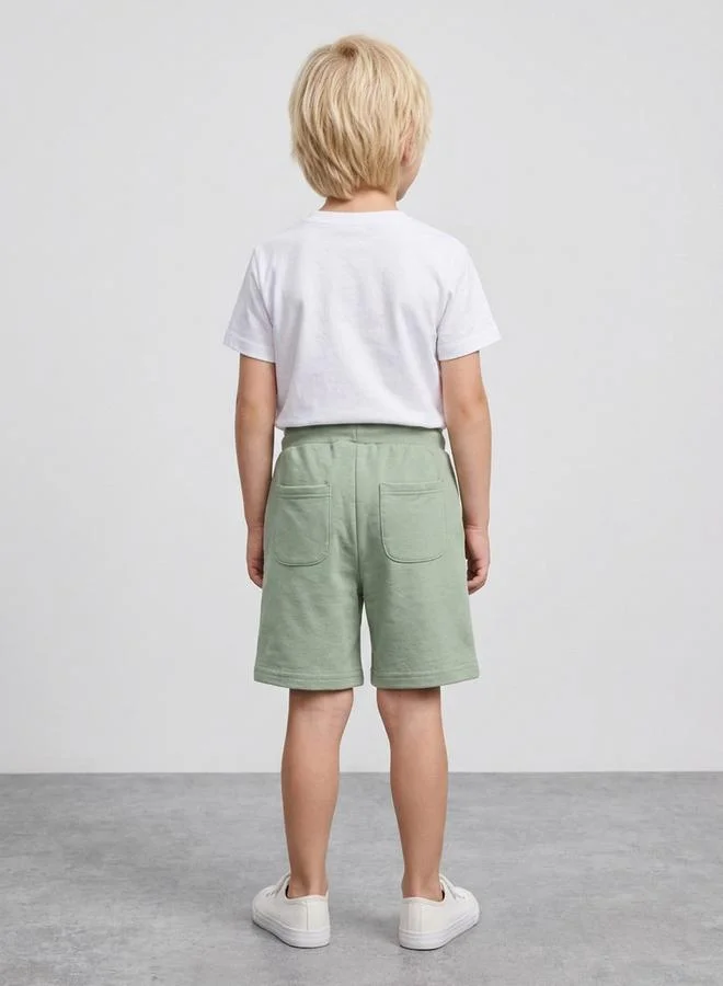 Take Two  Boys Green Graphic Print Pocket Detail Shorts By Juniorloom for Men | Best Price UAE