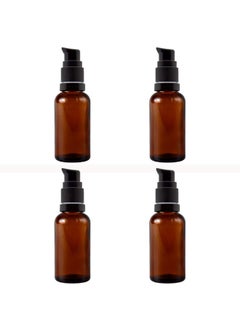 Devinez Amber Color Round Glass Bottle with Lotion Pump & Black Cap, 30 ml - Set of 4 for Essential Oils, Blends, DIY skin care, Cosmetics, Multipurpose Bottle for Home and Travel Purpose - pzsku/ZC1C599854E71E2EA7EEEZ/45/_/1738306112/9266f81c-2f1e-40c0-8ce8-5641cdbbe9e8