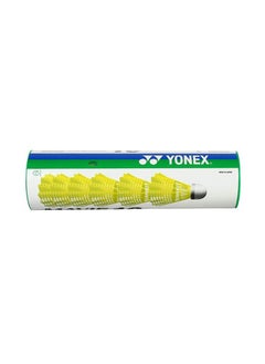 Yonex Mavis 10 Green Cap Slow Badminton Shuttlecock 6 Pack, Yellow  - Image 3
