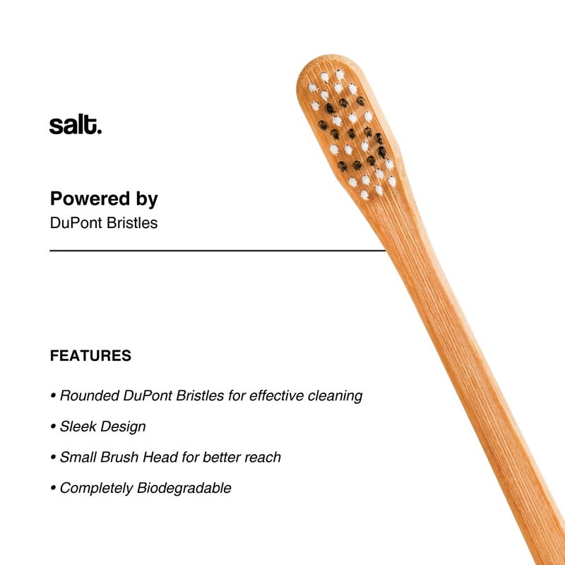 Salt. Oral Care Eden Bamboo Toothbrush for Adults | Eco-Friendly & Biodegradable | BPA-Free | Gentle Bristles & Small Head | Vegan-Friendly | Ergonomic Design | Travel-Friendly - Image 4