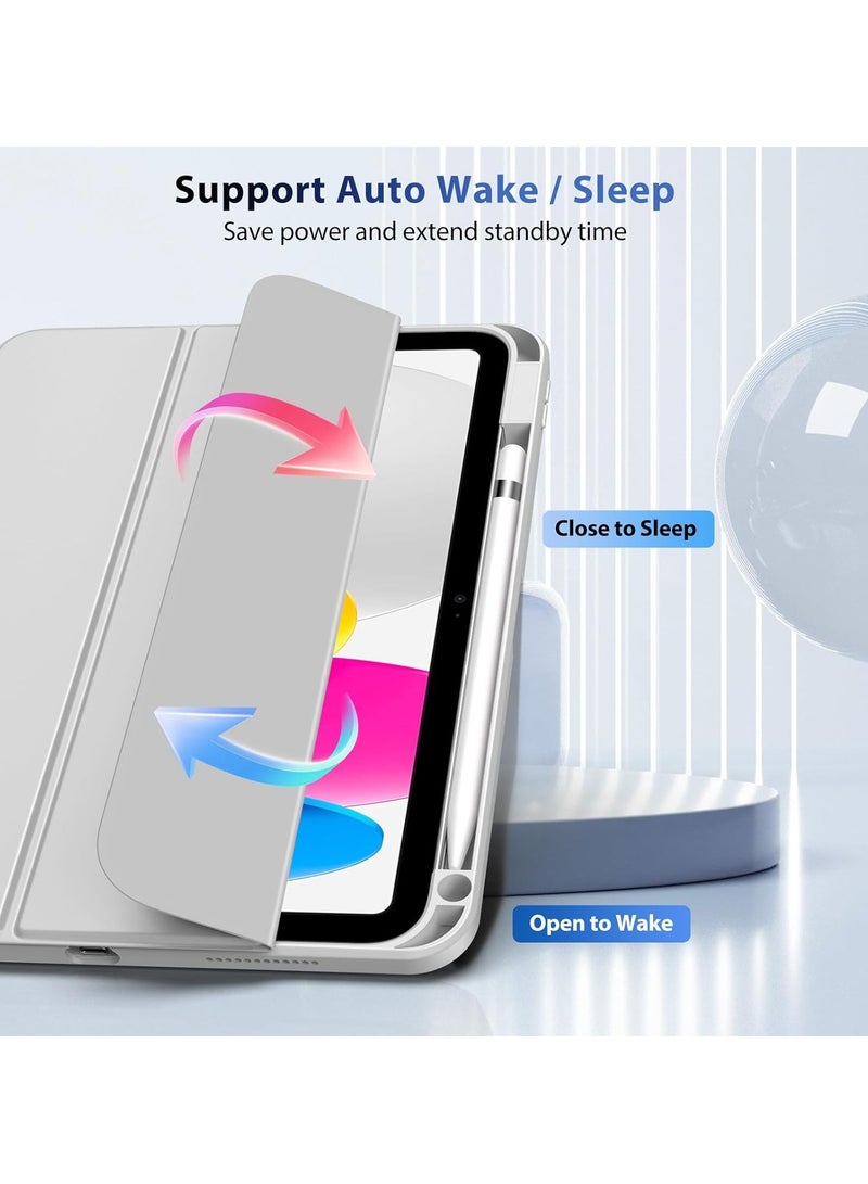 DUSALA 2 in 1 Case for iPad (A16) 11th Generation 11 Inch 2025 with Pencil Holder,Slim Protective Cover with Clear Back Shell,Auto Wake/Sleep With Tempered Glass - Image 2