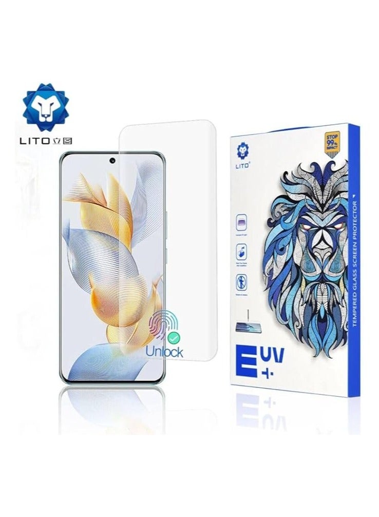 ليتو واقي شاشة زجاجي مقوى مقاوم للأشعة فوق البنفسجية متوافق مع هاتف Reno 12، مقاوم للغاية، مقاوم للكسر، مقاوم للخدش، خالٍ من الفقاعات، مناسب للحافظات - Image 2