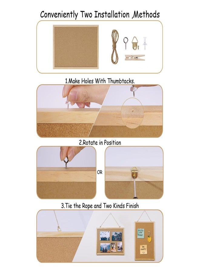 DAHAPYBOO Cork Board Bulletin Board,17"X 12" Cork Board for Office with Pin Oak Wood Boards,Hanging Corkboards for Office Home School Message Board or Vision Board Decoration. - Image 3