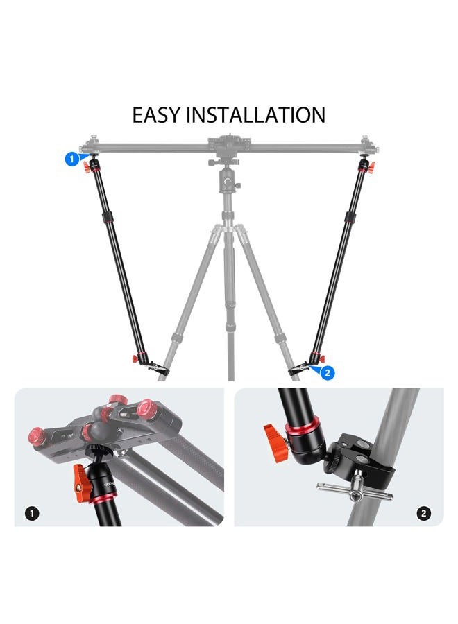 Neewer Camera Slider Support Arm Stabilizer, 2-Pack Adjustable Tripod Stability Arm for Increasing Stability in Aluminum Alloy, Extendable Poles for Camera Video Slider Rail with C Clamps and BallHead - Image 2