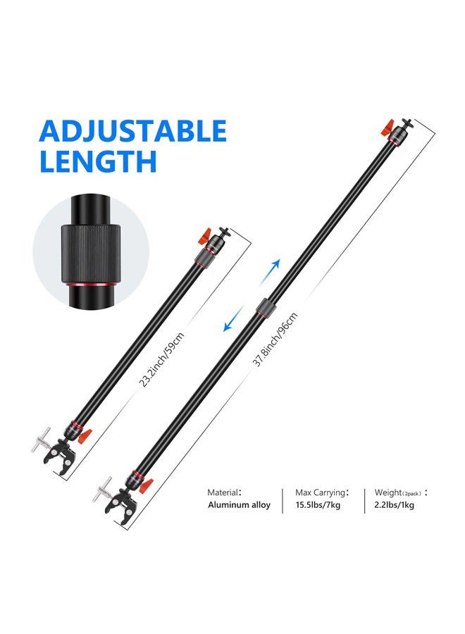 Neewer Camera Slider Support Arm Stabilizer, 2-Pack Adjustable Tripod Stability Arm for Increasing Stability in Aluminum Alloy, Extendable Poles for Camera Video Slider Rail with C Clamps and BallHead - Image 4
